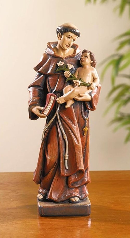 Avalon Gallery Catholic Saints Figurine - Saint Anthony Toscana Collection Statue, 8" H