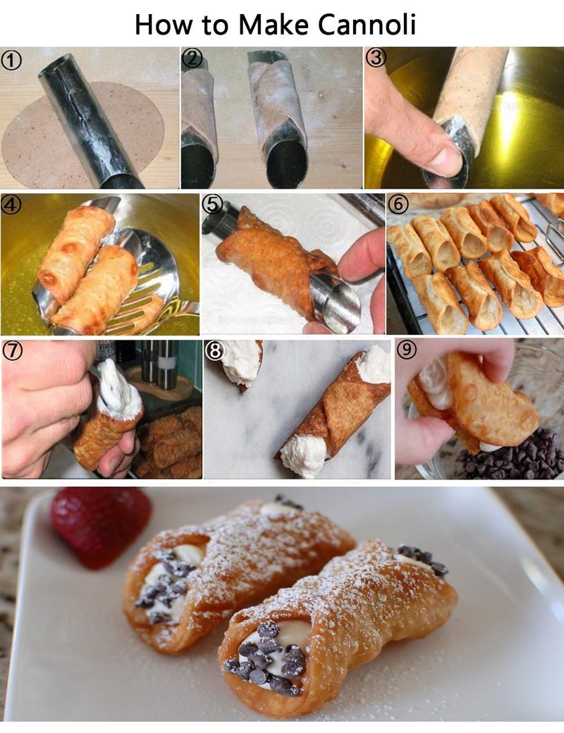 Stainless Steel Cream Horn Molds - 21 Pcs, Cannoli Form Tubes, Croissant Baking Molds with Cleaning Brush