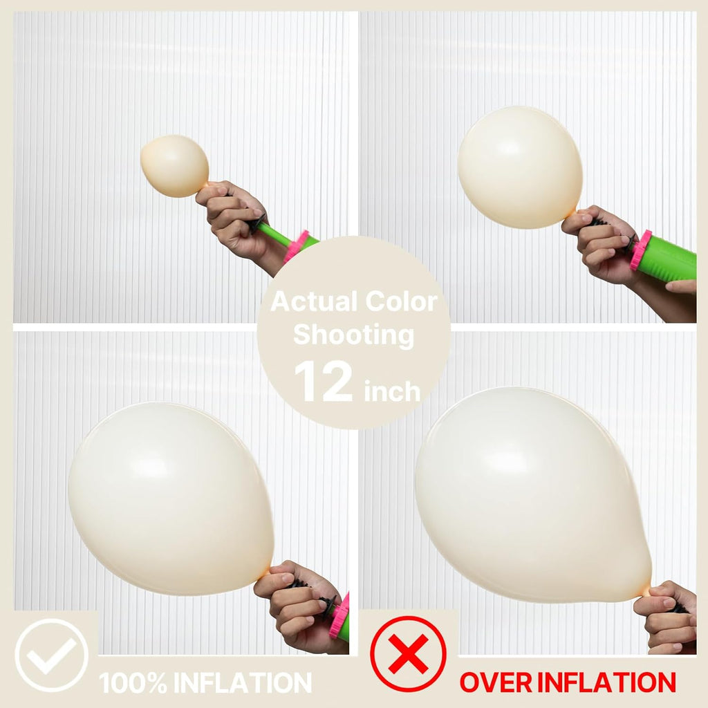 PartyWoo Beige Balloons - 50 Pcs 12 Inch Cream Ivory White for Weddings & Celebrations