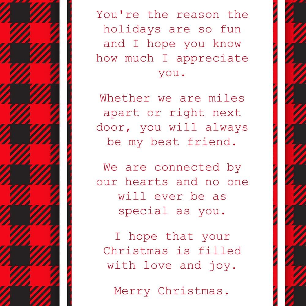 Prime Greetings Christmas Card for Sister - Eco-Friendly Thick Card Stock, 5in x 7.75in