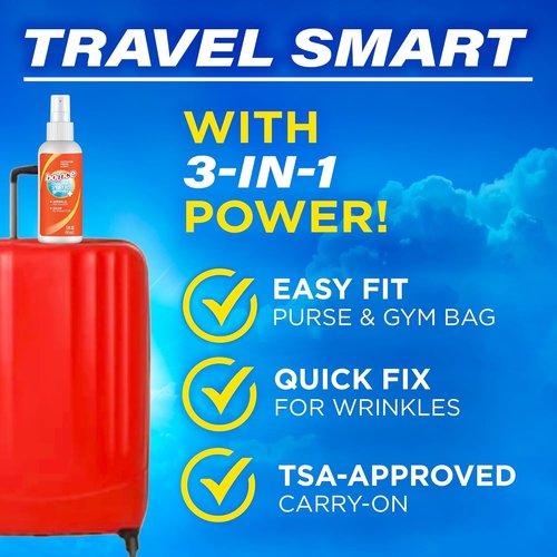 Bounce Anti-Static Spray - 3-in-1 Odor Eliminator & Wrinkle Release | Travel Size (3 Oz)