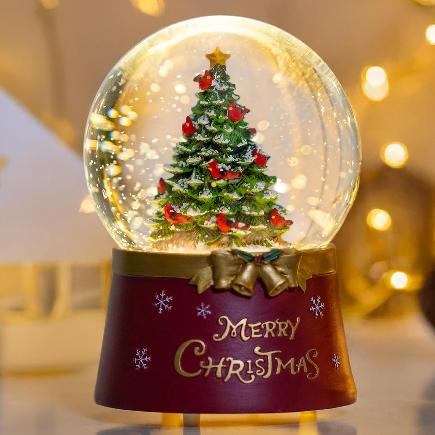 Regine Switzerland Christmas Snow Globe - Lighted Musical Decoration with Swirling Glitter | Perfect Holiday Gift