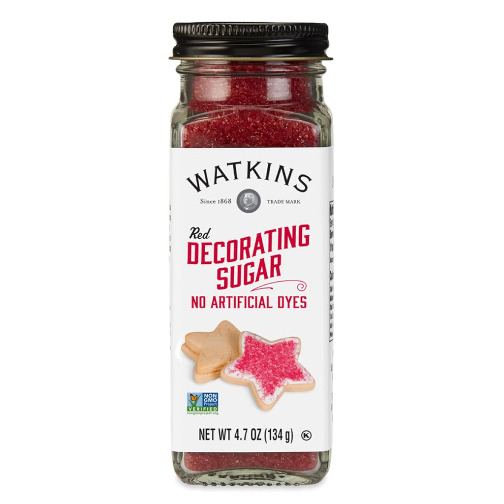 Watkins Red Decorating Sugar - Non-GMO, Kosher, No Artificial Dyes | 4.7 Ounce Jar
