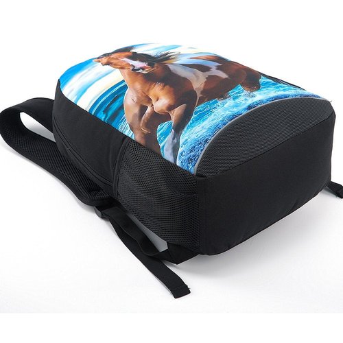 CAIWEI school backpack for boys, 17 Inch Horse School Bag Rucksack Backpack