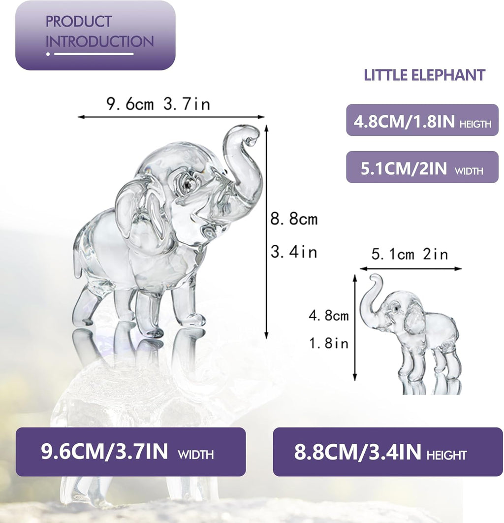 Regine Switzerland Set of 3 Crystal Elephant Figurines | Elegant Glass Collectibles for Home Decor