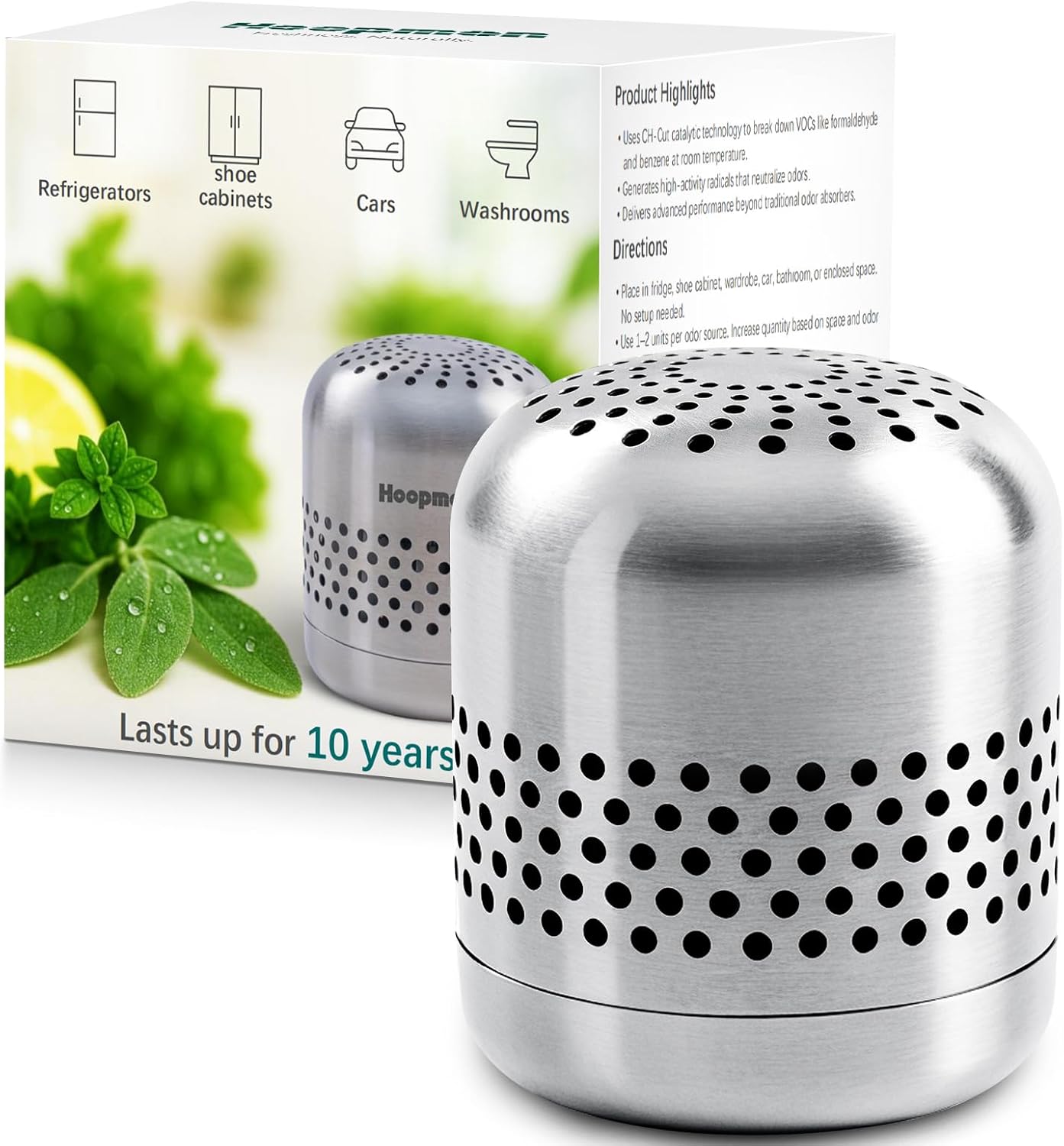 Skiennix Fridge Deodorizer - Long-Lasting Odor Eliminator with Nano Catalyst Technology | 10-Year Effectiveness