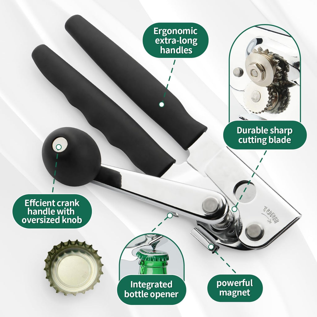 Regine Switzerland Heavy Duty Manual Can Opener - Smooth Edge Design for Easy Use in Kitchen