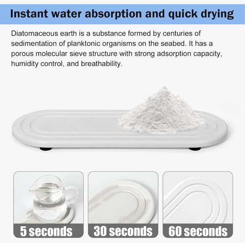 Diatomite Stone Sink Tray Set - Fast Drying Water Absorbing Coasters | 2PCS Kitchen & Bathroom Soap Holders