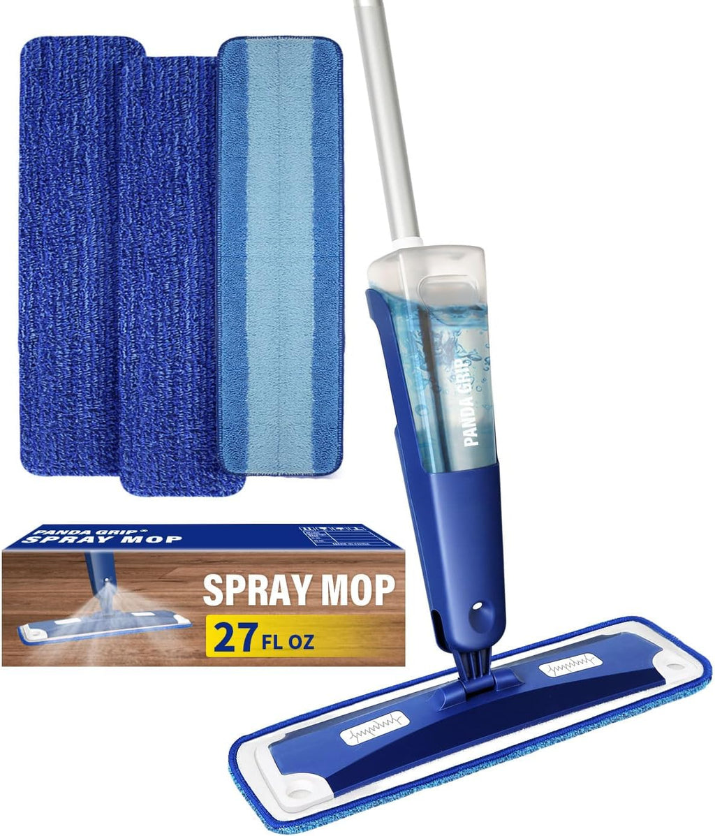 Skiennix Premium Spray Mop - 18 Inch Multi-Purpose Hardwood Cleaner with 3 Reusable Pads | Blue