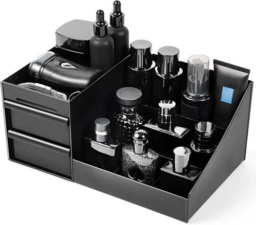 **Skiennix Men's Cologne Organizer - Stylish Bathroom Countertop Storage for Perfume & Cologne | Sleek Design**