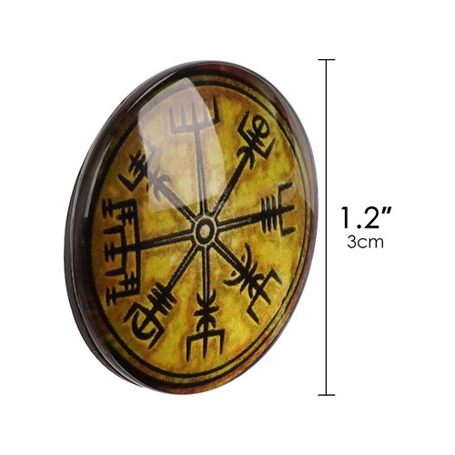 Philo Fun 12-Piece Norse Viking Fridge Magnets - Glass Rune Symbols, Pagan Decor for Locker or Whiteboard, Nordic Gift & Souvenir, 1.18"