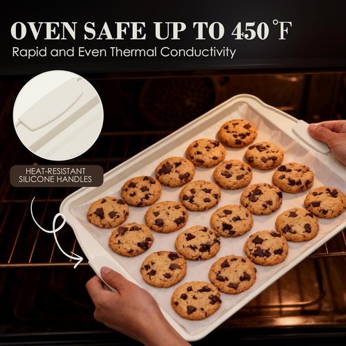 AIVIKI Nonstick Baking Pans Set - 22-Piece Stackable Bakeware with Silicone Handles & Versatile Cookware
