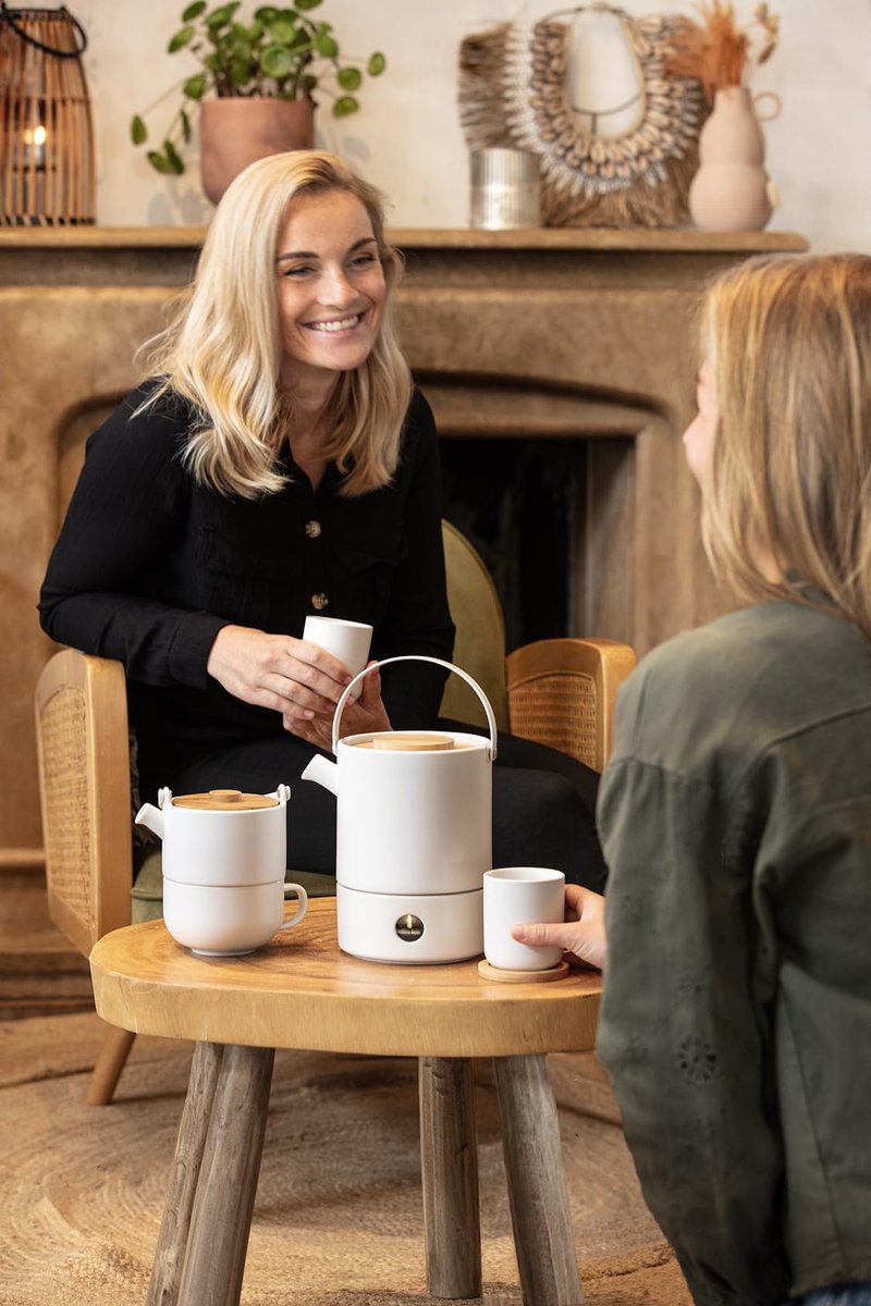 Bredemeijer Tea-for-one Umea White with Bamboo Lid