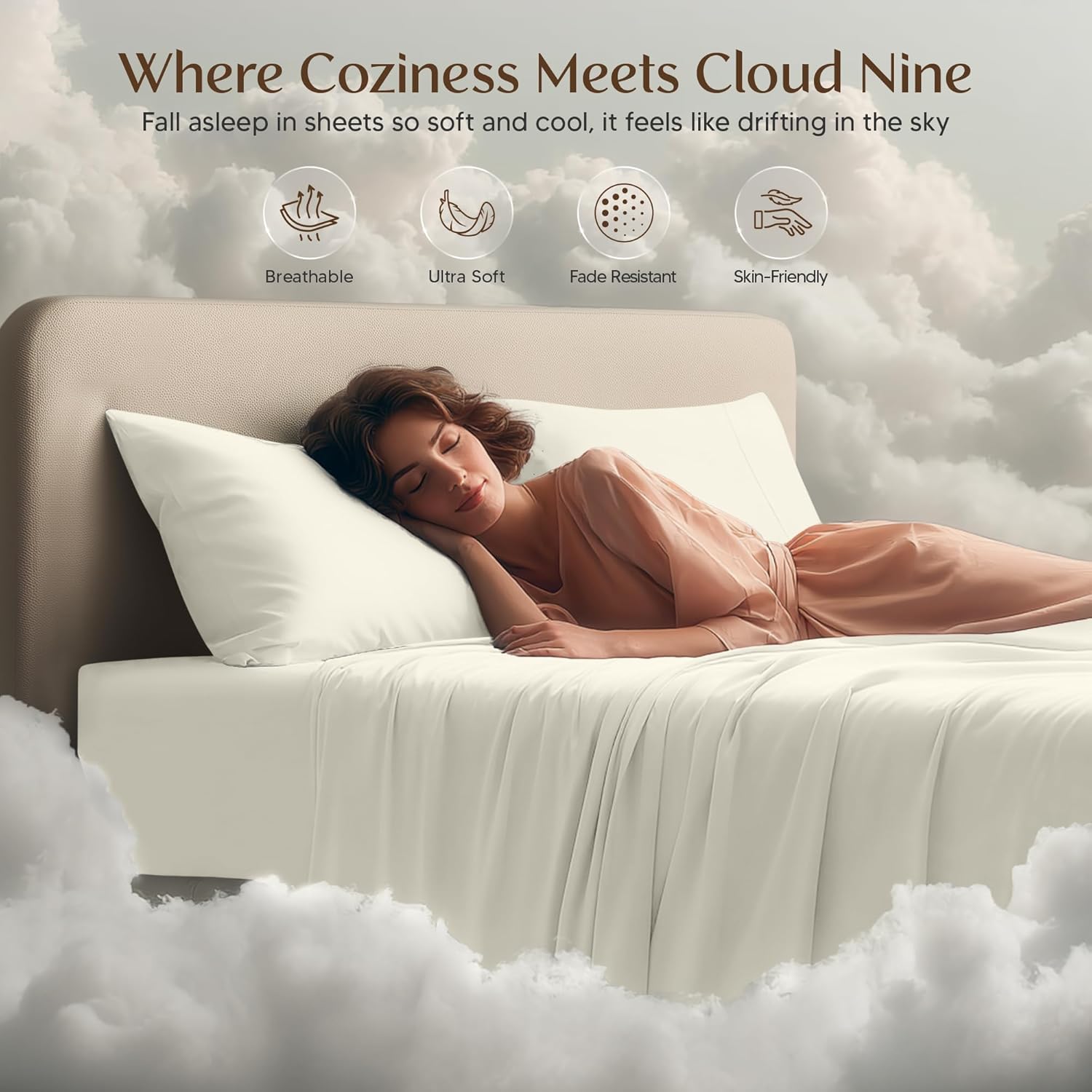 Utopia Bedding Full Size Sheet Set - Soft, Breathable Microfiber | 4-Piece Ivory Bed Sheets