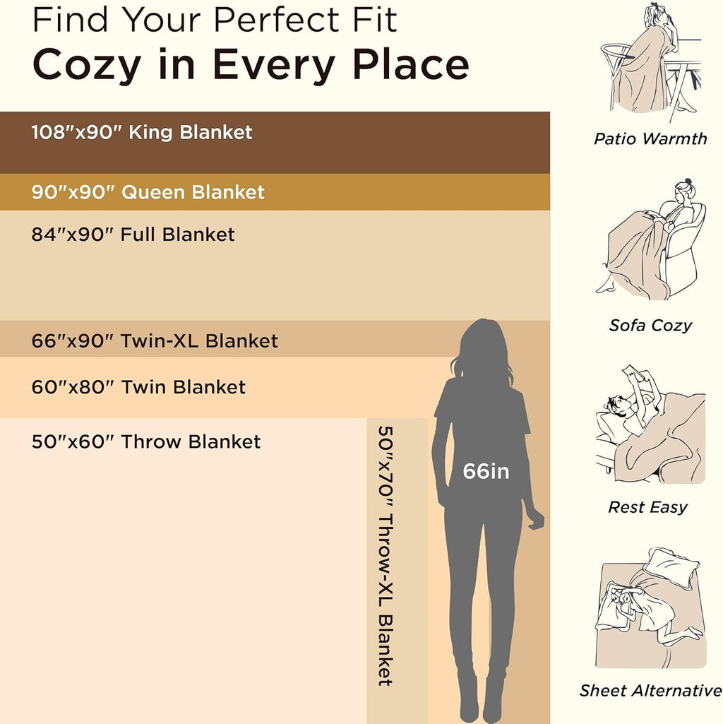 Bedsure King Size Blanket - 350GSM Fluffy Plush Bubble Blanket in Off White | Cozy Gift for Women, 108x90 Inches