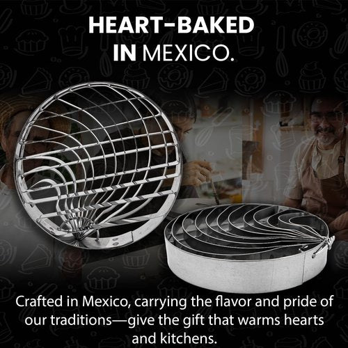 The Original Concha cutter mexican bread mold made of Stainless Steel 4.25 inches - Concha stamp two-sided mold made in Mexico - Concha mold for pan dulce mexicano - Marcador de conchas de pan