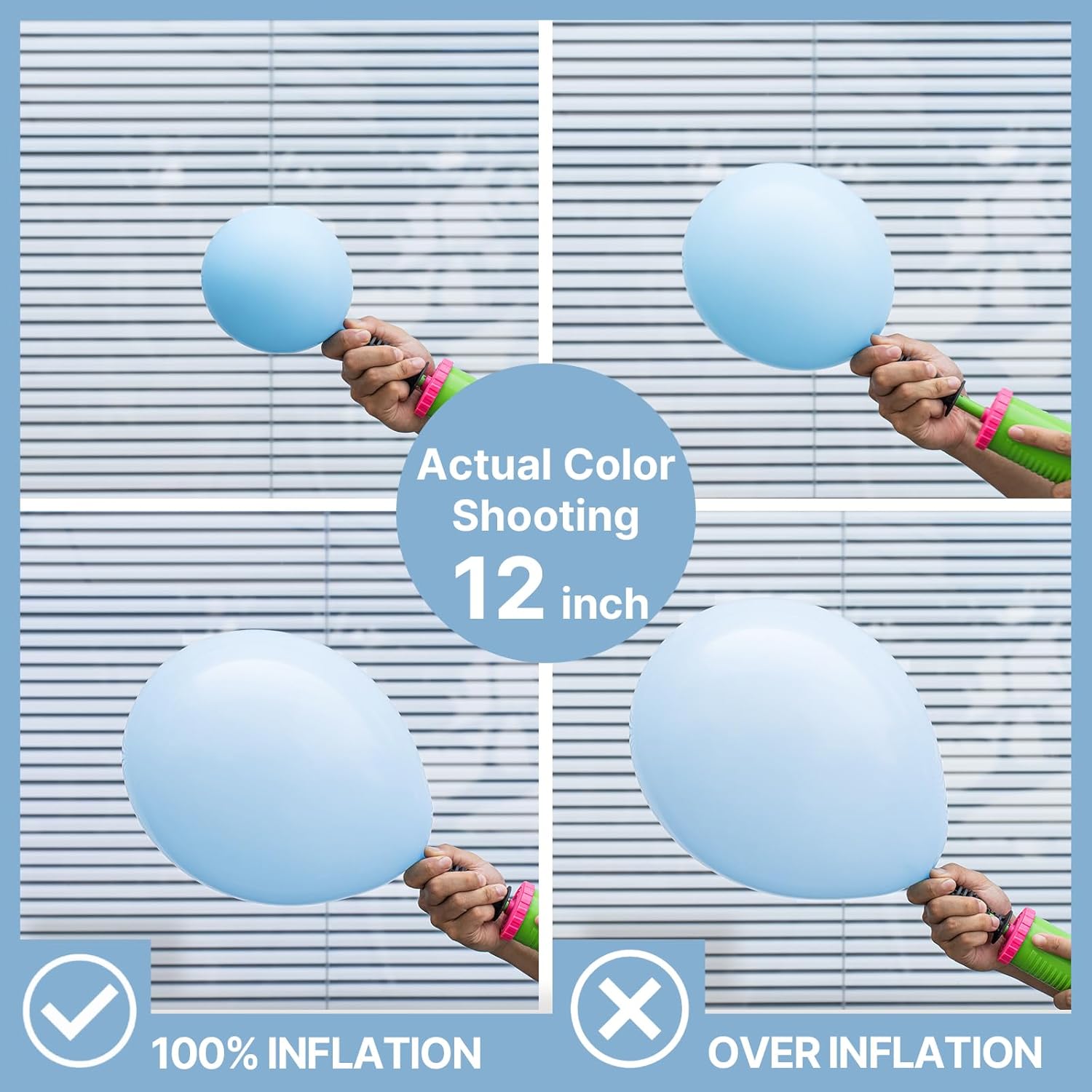 PartyWoo Baby Blue Balloons - 101pcs 12 Inch Light Pastel Aqua Blue for Celebrations & Events