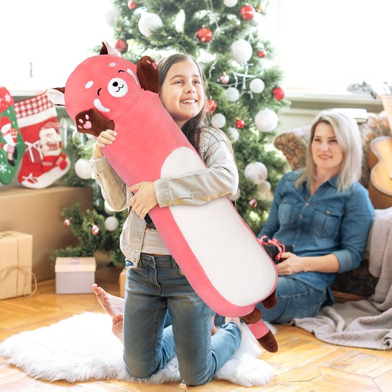 Yeqivo Cute Long Raccoon Plush Toy, Soft Hugging Plush Pillow, Kids Raccoon Plush for Girlfriend (Pink, 90cm/35.4inch)