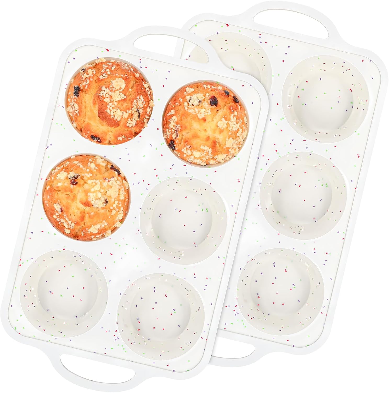 Silicone Jumbo Muffin Pan Set by [Brand Name] - Non-Stick, BPA-Free, Dishwasher Safe | 6 Cup with Metal Frame & Handles