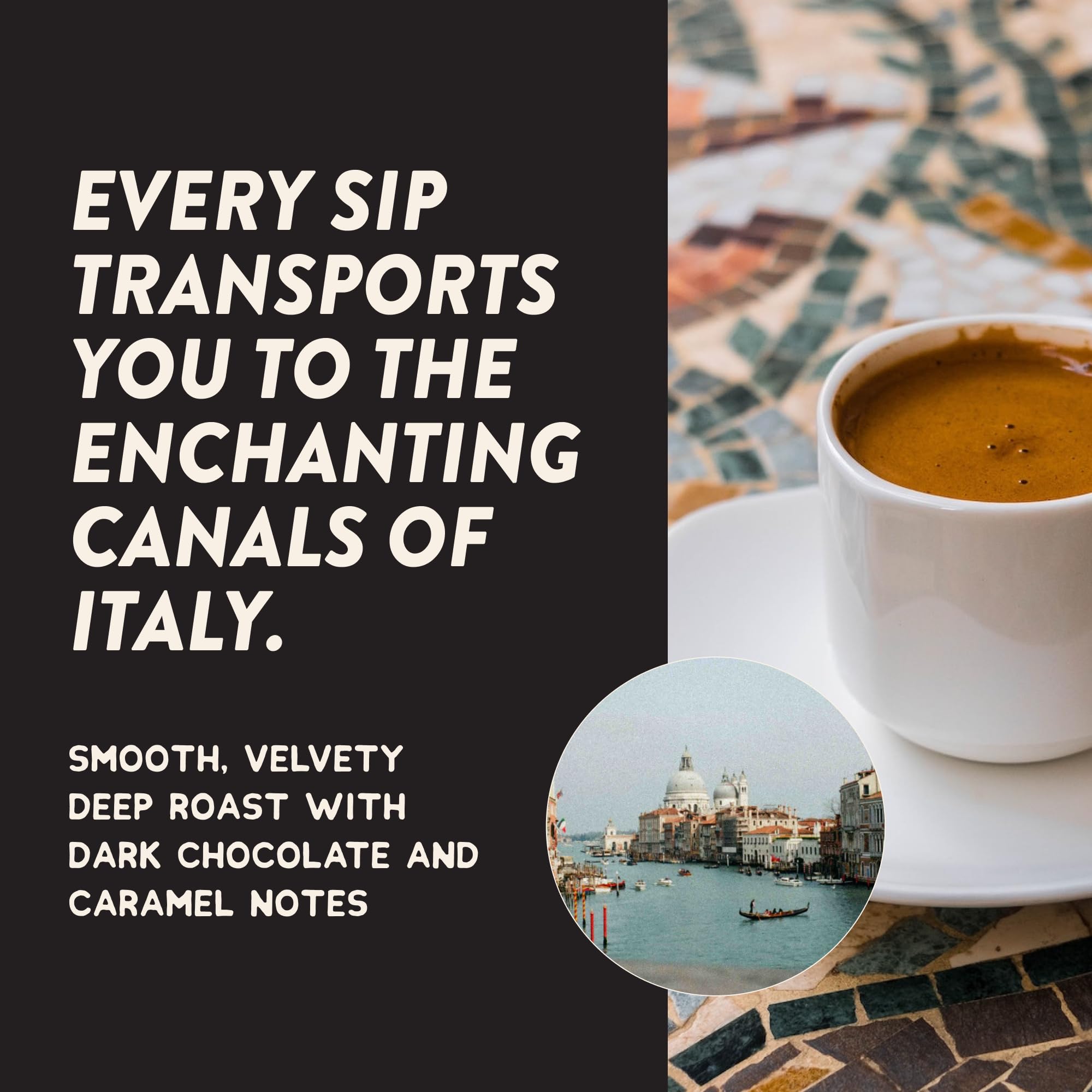 Angelino's Coffee Espresso Beans, 12oz Whole Bean Coffee, Dark Roast with Notes of Dark Chocolate & Caramel, Reserve Collection Coffee Whole Bean, Small Batch Crafted for Rich Flavor