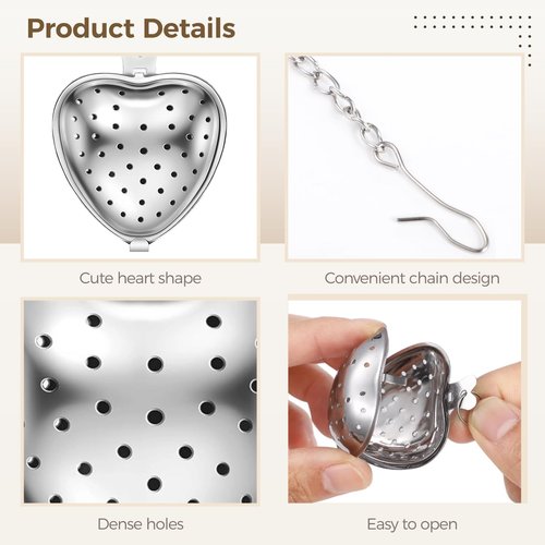 Tea Strainers, Stainless Steel Tea Ball Filters, Loose Leaf Tea Steeper Infusers (100)