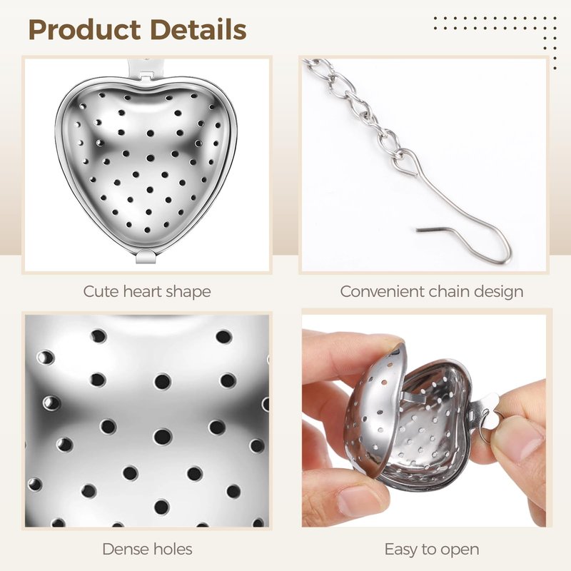 Tea Strainers, Stainless Steel Tea Ball Filters, Loose Leaf Tea Steeper Infusers (100)