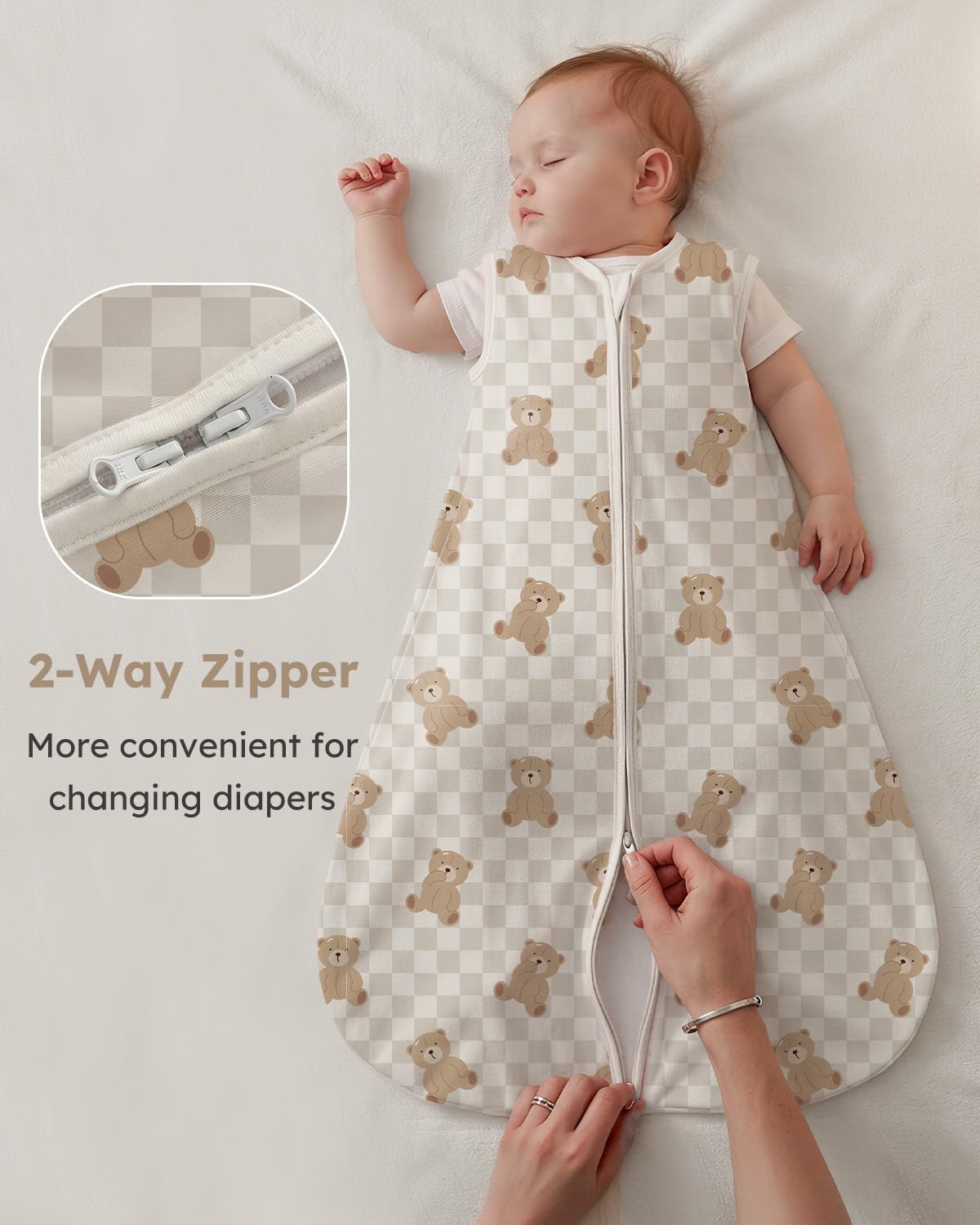 Yoofoss Baby Sleep Sack - 100% Organic Cotton Wearable Blanket for 18-24 Months | 3 Pack, Comfy & Lightweight
