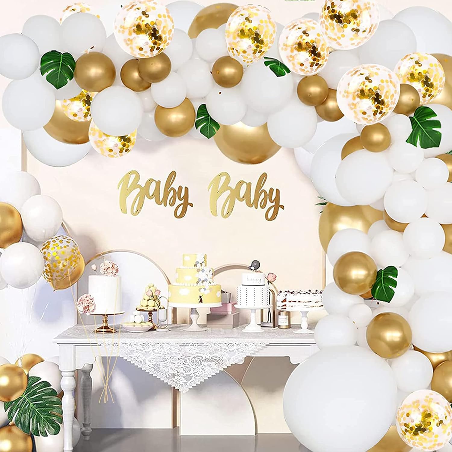 RUBFAC 129-Piece White & Purple Balloon Set - Perfect for Garland & Arch Decor | Various Sizes 5-18 Inches