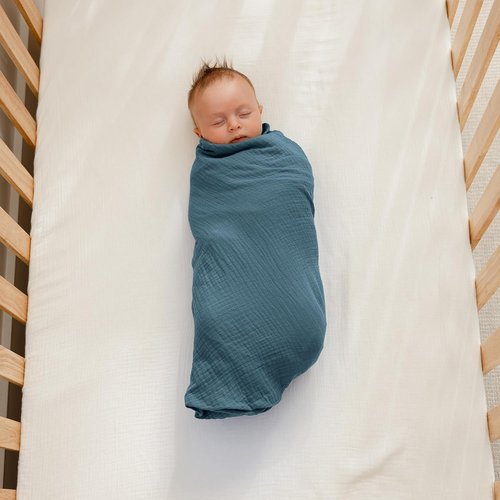 Comfy Cubs Muslin Swaddle Blankets - Soft 100% Cotton Baby Wraps | Pack of 3, 42x42 Inch - Neptune, Pacific Blue, Fern