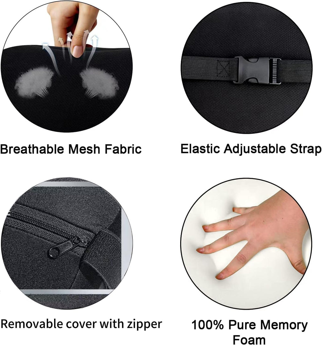 Nastravail 2 Pack Car Headrest Pillow for Neck Support, Soft Car Neck Pillow for Driving with Adjustable Strap and Removable Cover, Universal Fit Headrest Car Pillow