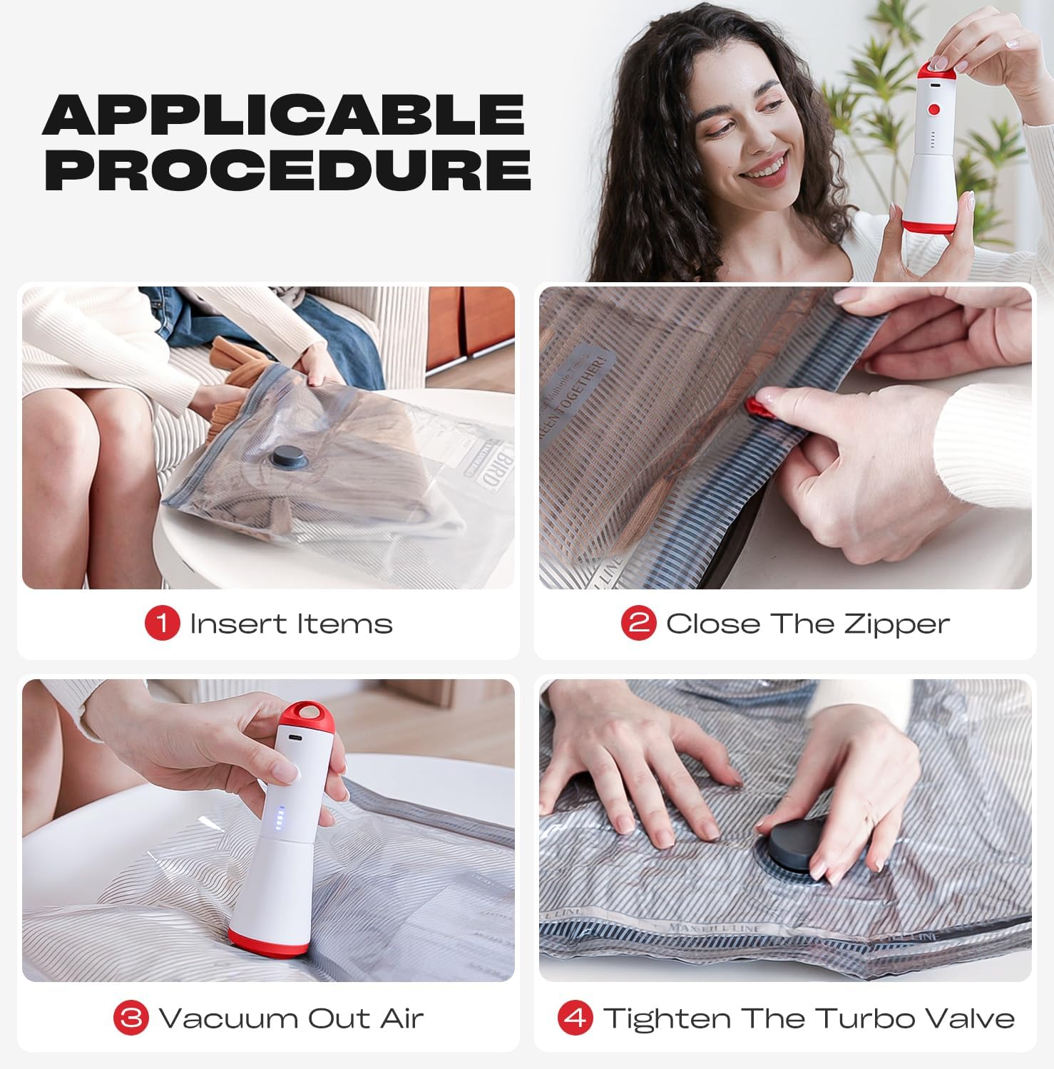 Skiennix Travel Vacuum Storage Bags - 18 Pack Compression Packing Bags with USB Pump | Carry-On Size for Luggage