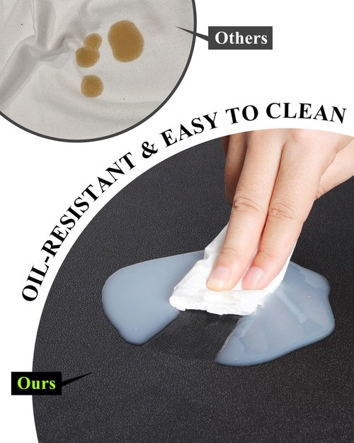 Furkit Black Plastic Table Cover Protector, 42" x 96" Waterproof Easy Flat PVC Desk Pad Mat, 1.5mm Thick Rectangle Vinyl Table Top Protector for Dining Room Table, Office, Dresser