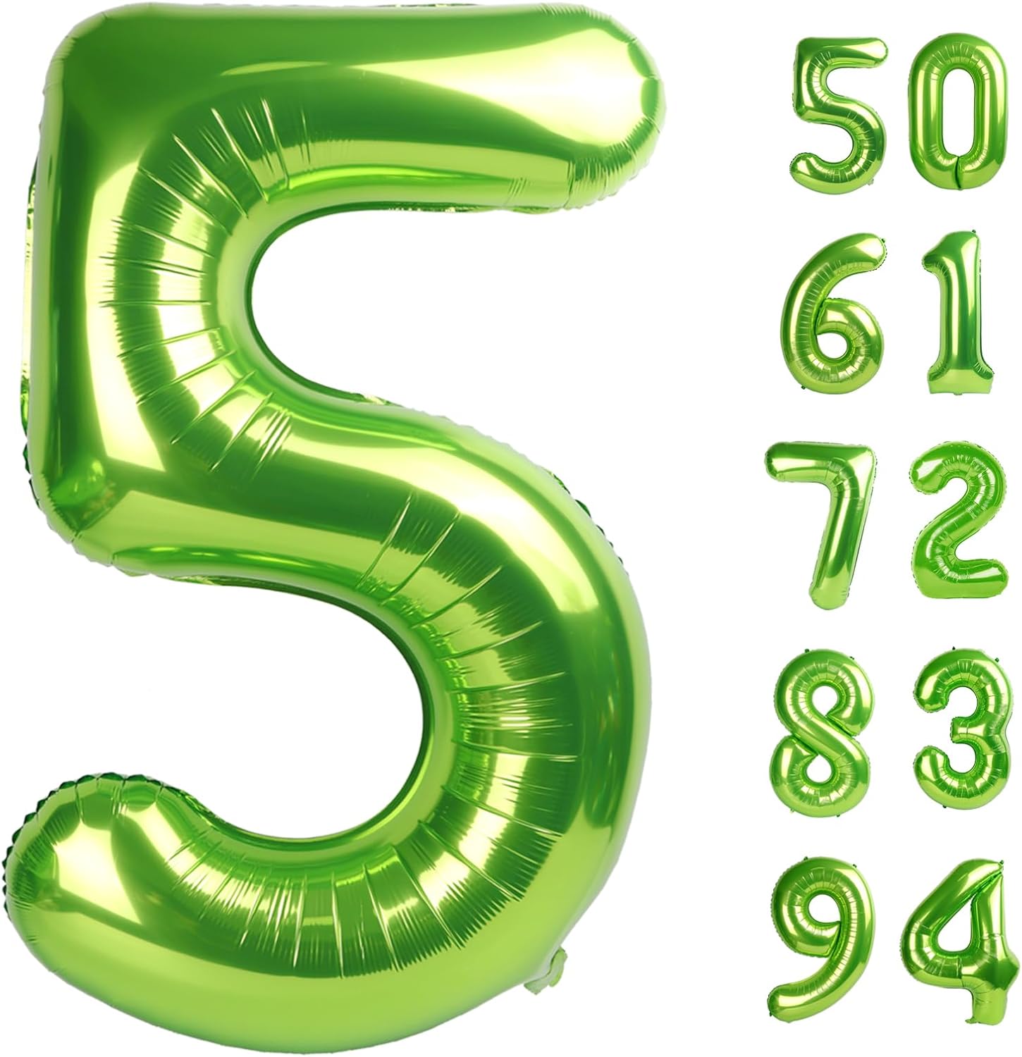 Number 5 Balloon - 40 Inch Light Green Birthday Decorations for 5th Birthday Party Supplies