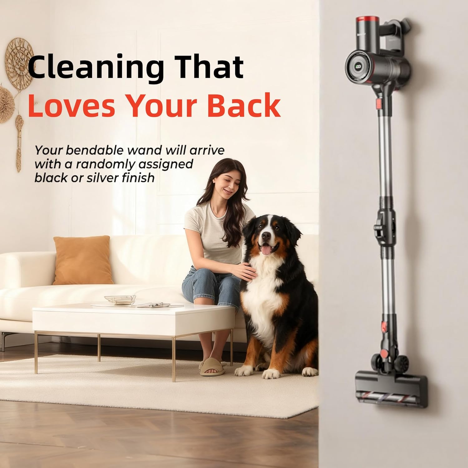 RONEAIR Cordless Vacuum Cleaner - Powerful 40Kpa Suction | Self-Standing, 45 Mins Runtime for Pet Hair & Hard Floors