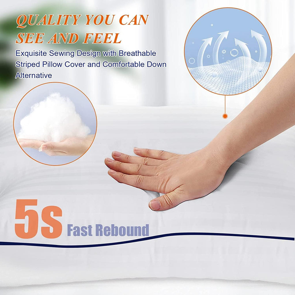 SEMZSOM King Size Bed Pillows - Set of 4 Luxury Hotel-Quality Soft Down Alternative for All Sleepers