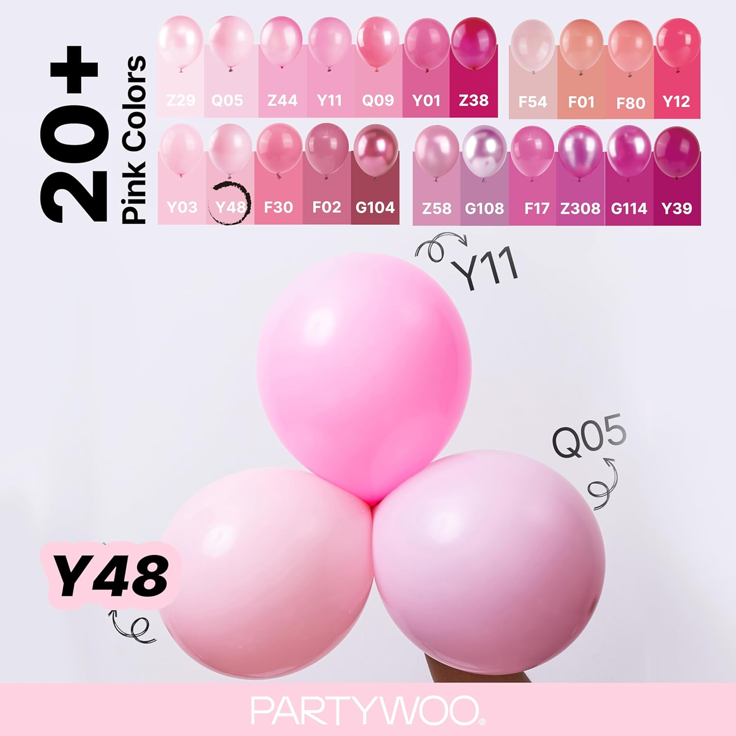 PartyWoo Light Pink Balloon Arch Kit - 152pcs in Various Sizes for Baby Showers & Birthdays