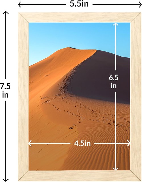 LaVie Home 5x7 Picture Frame - Classic Oak Design with HD Plexiglas for Vertical or Horizontal Display