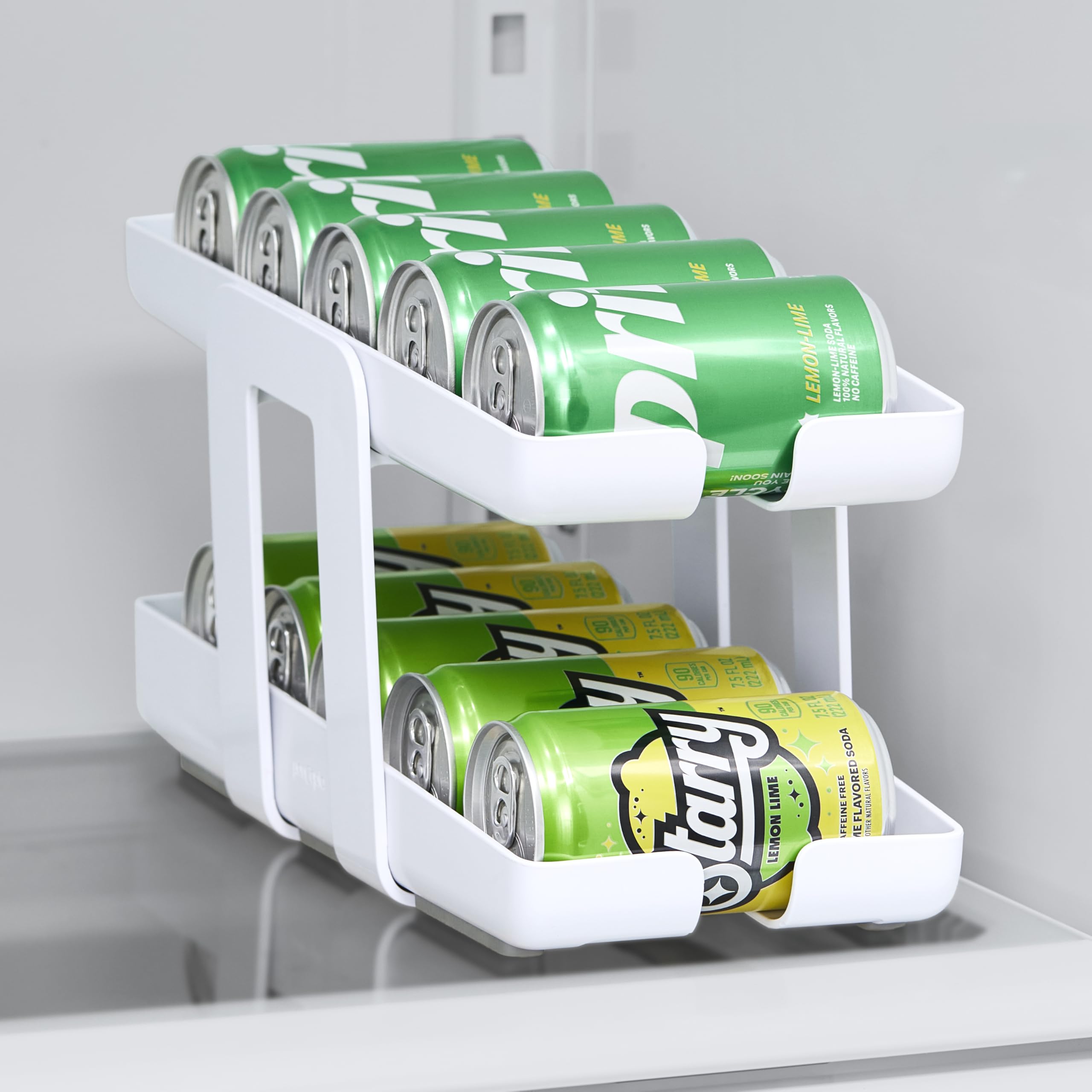 YouCopia RollDown Can Dispenser, Space-Saving Rolling Dispenser and Organizer for Refrigerator Storage, White