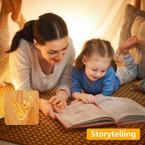 Led Baby Child Nursery Night Light Bedside Home Decor Lamp, Room Decor Night Lights for Kids and Adults, Lamps for Bedroom Living Room 3D Shadow Lamp-Deer
