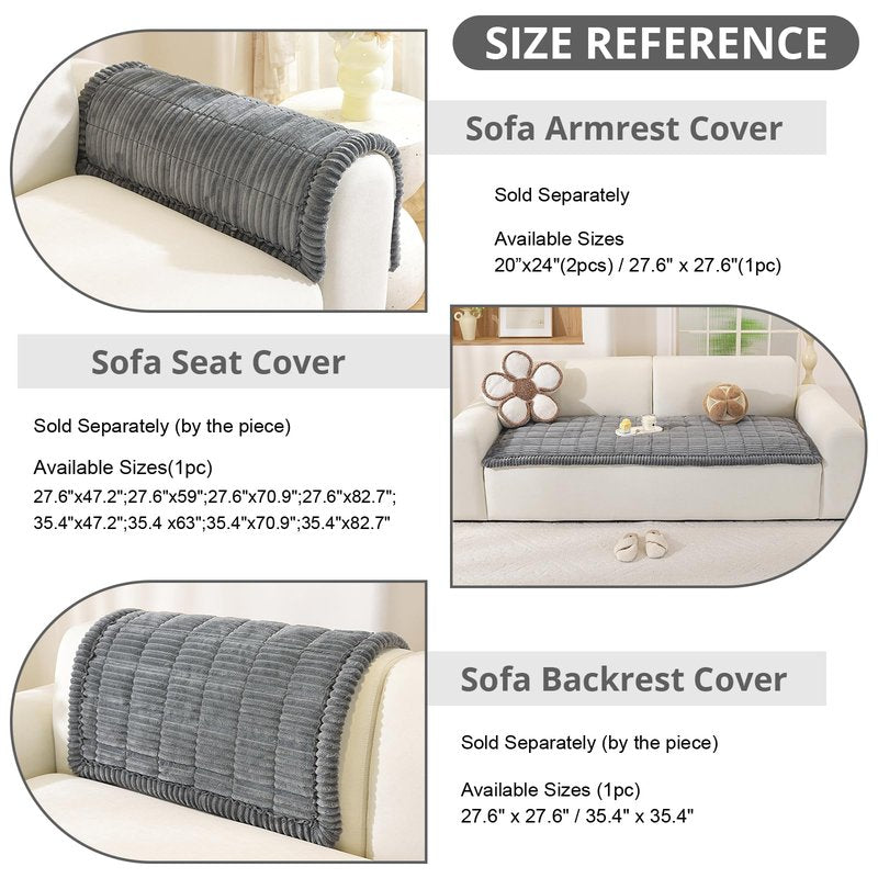 OstepDecor Washable Couch Cover for Dogs, Thick Pet Friendly Sofa Covers, Soft Couch Protector, Paw Cart Sofa Slipcovers, Cushion Protector for Leather, Sectional, Loveseat (27.6" x 70.9", Dark Grey)