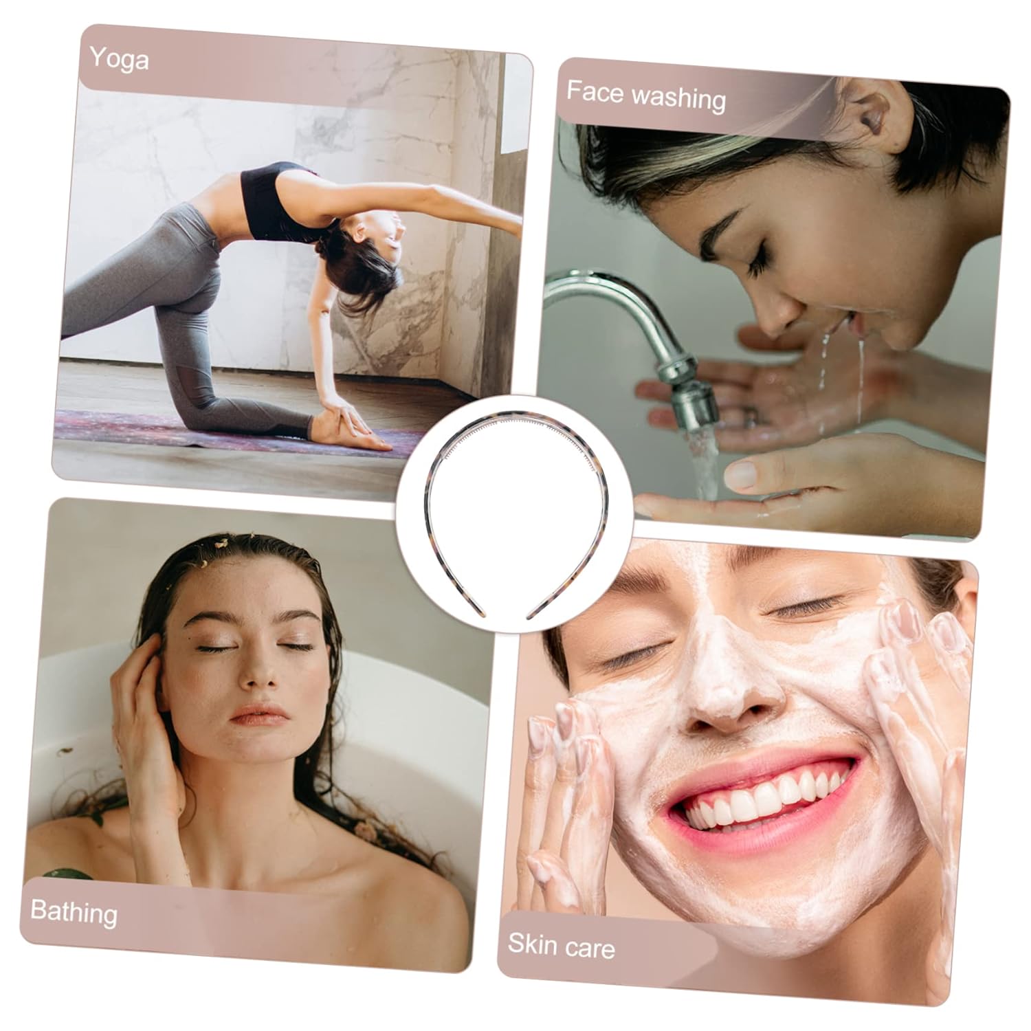 Uonlytech Non-Slip Hairband - Lightweight & Comfortable Headband for Women | Perfect for Face Washing & Daily Wear (5.47x4.72x0.59 In)