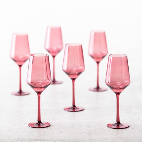 Fortessa Sole Outdoor Shatter Resistant BPA Free Premium Copolyester Plastic Drinkware 6 Pack, Rose Red, Sauvignon Blanc Glass