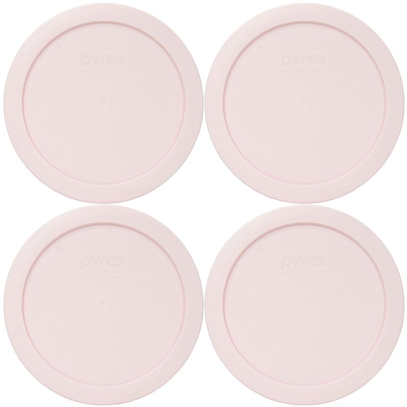 Pyrex 7201-PC 4-Cup Loring Pink Food Storage Replacement Lid (4-Pack) - Made in USA
