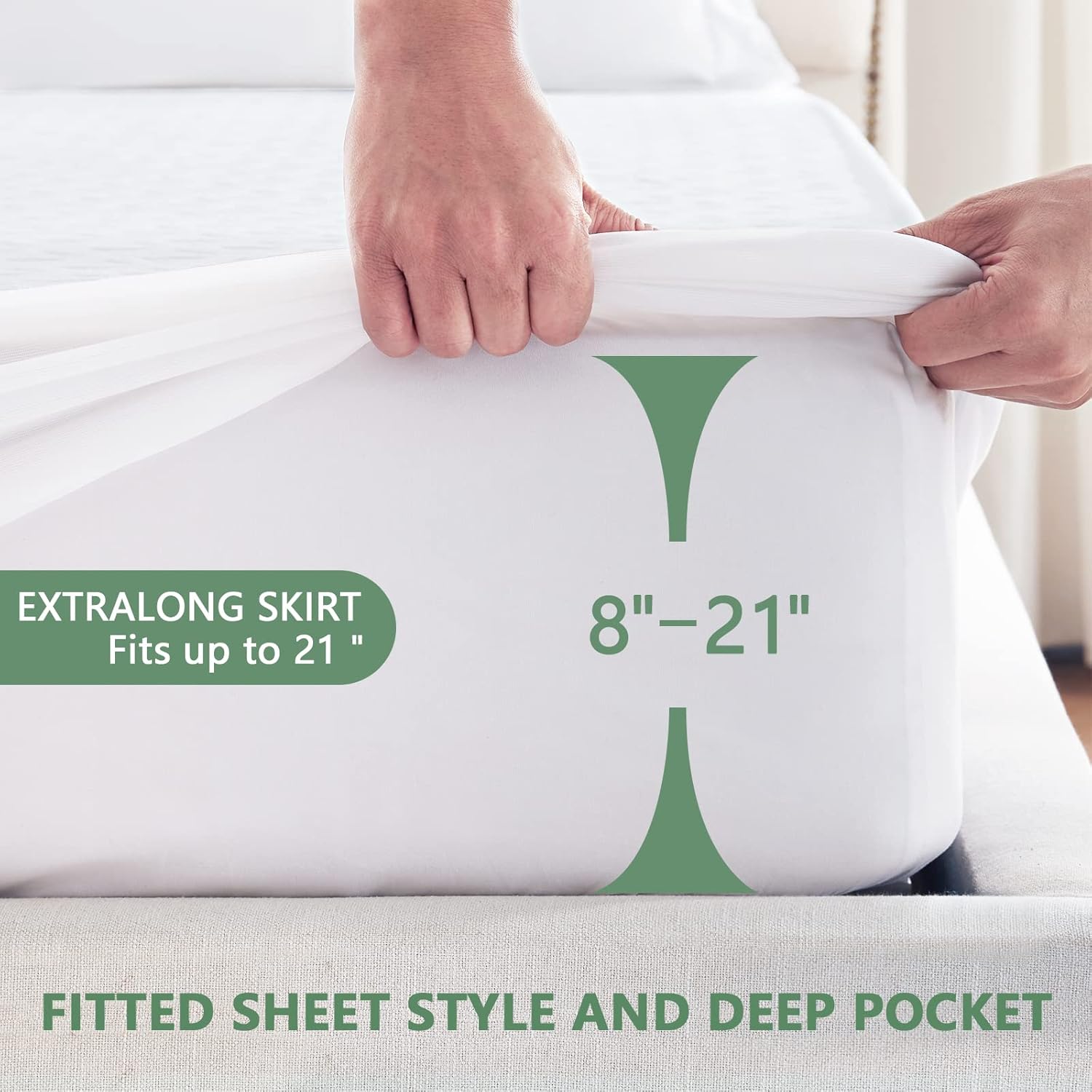 Premium Waterproof Mattress Protector | Twin XL Size, Breathable 3D Air Fabric, Soft & Noiseless