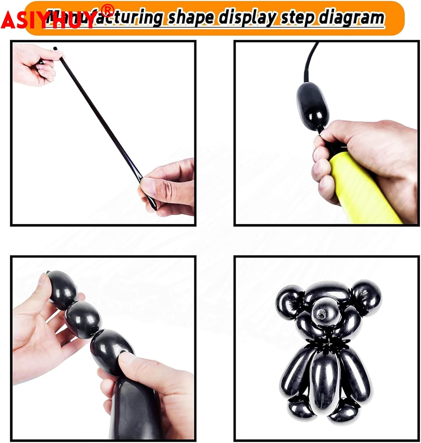 Skiennix 260 Long Balloons - 100 Pack Black Twisting Latex for Animal Models | Perfect for Halloween, Weddings, and Birthdays