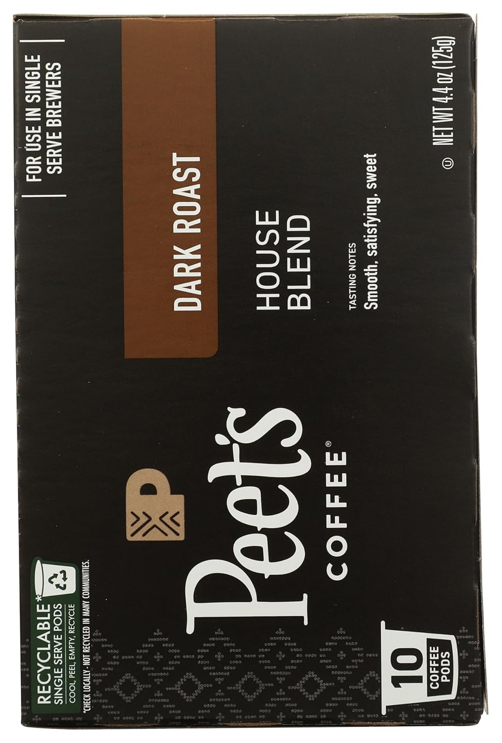 Peet's Coffee House Dark Roast K-Cup Coffee Pods for Keurig Brewers | 10 Pods, 4.4 oz