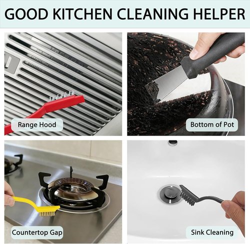 Crevice Cleaning Brush Set - Hard Bristle Gap Scrubber Tools for Grout & Window Tracks | 12-Pack Home Essentials
