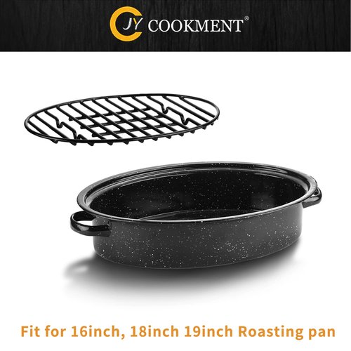 JY COOKMENT Roasting Rack with Integrated Feet, Cooling Drying Rack With Enameled Coating, PTFE Free, Great for Cooking, Roasting, Drying, Grilling, Dishwasher Safe (12.5"x8.5")
