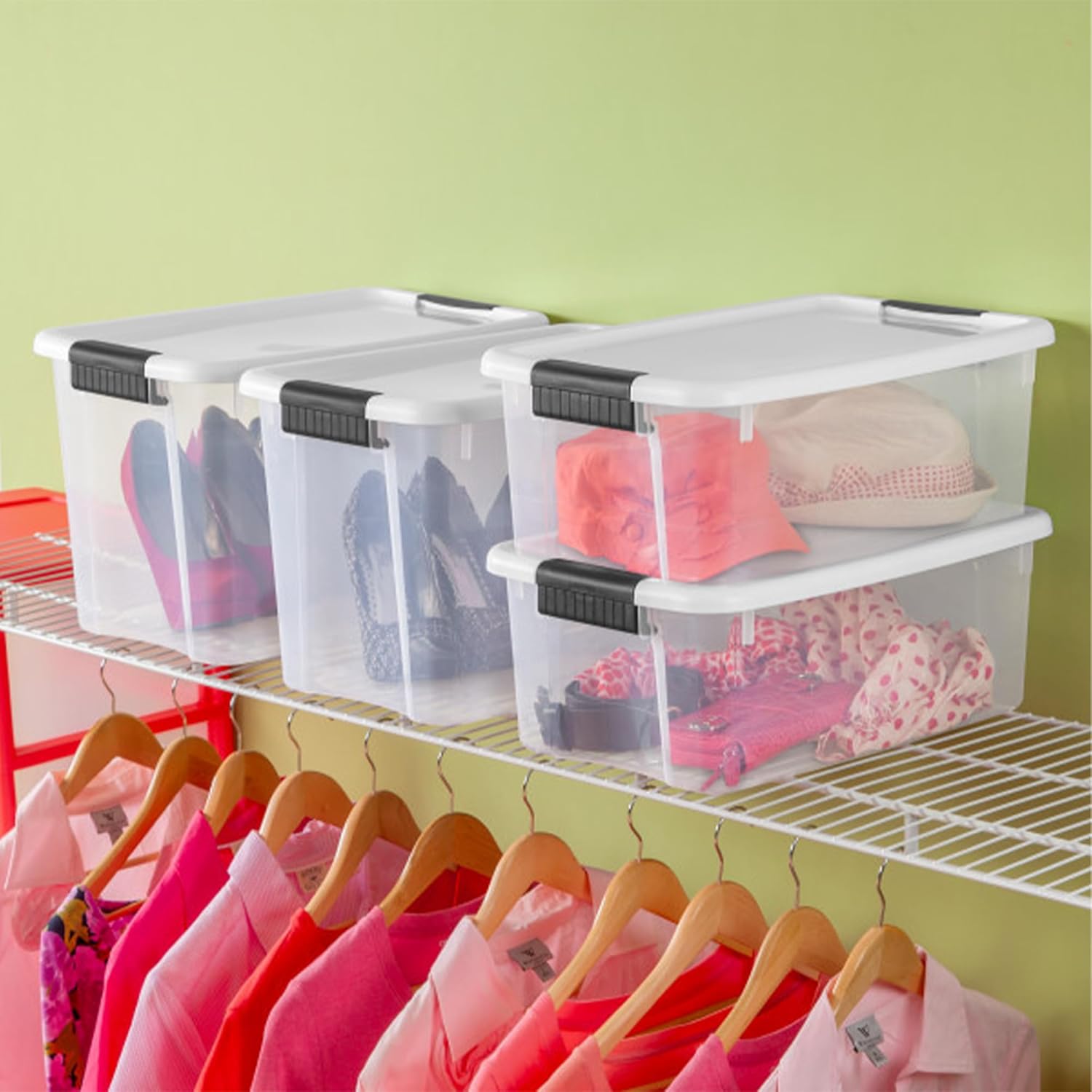 Sterilite 12-Pack Ultra Latching Storage Bins - Clear Plastic 18 Quart Organizing Containers for Home & Office