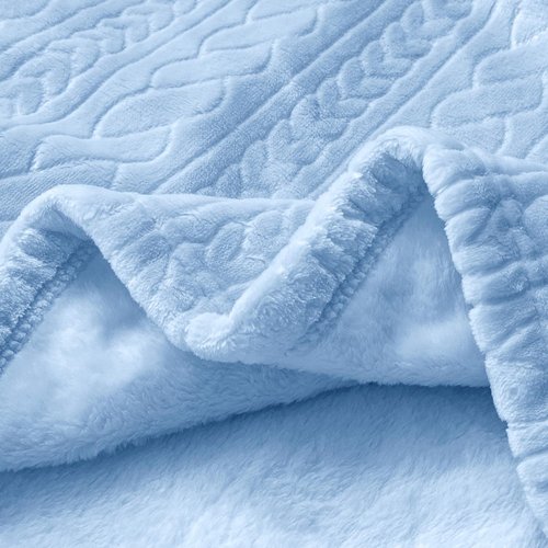 BORITAR 3D Fleece Baby Blanket - Soft, Fluffy & Cozy for Infants | 30x40 Inch, Baby Blue